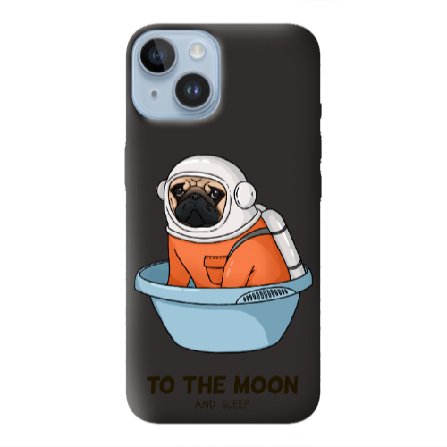 Apple iPhone 14  To the moon Black Colored Silicone TPU Θήκη