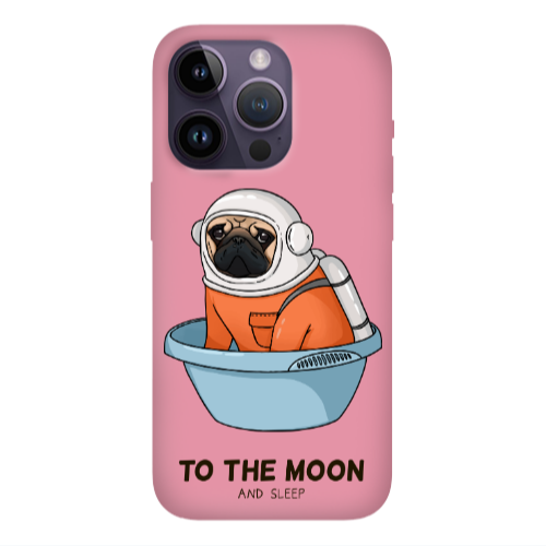 Apple iPhone 14 Pro  To the moon Pink Colored Silicone TPU Θήκη