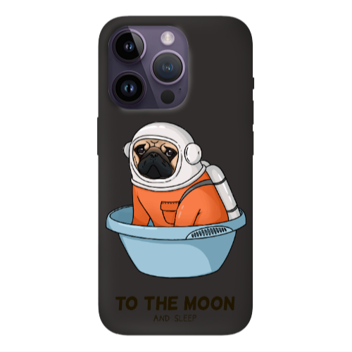 Apple iPhone 14 Pro  To the moon Black Colored Silicone TPU Θήκη
