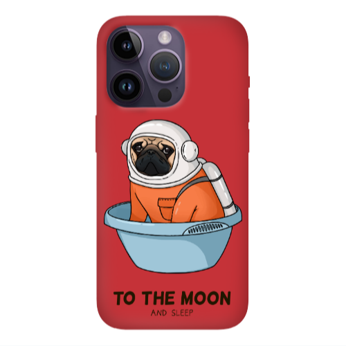 Apple iPhone 14 Pro  To the moon Red Colored Silicone TPU Θήκη