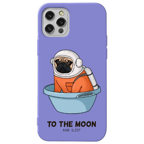 Apple iPhone 12 Pro To the moon Purple Colored Silicone TPU Θήκη