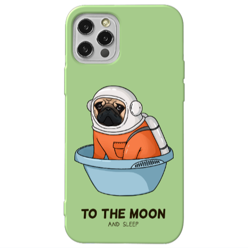 Apple iPhone 12 Pro To the moon Light Green Colored Silicone TPU Θήκη