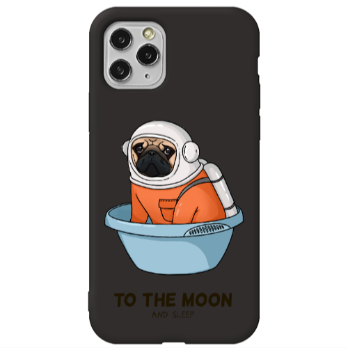 Apple iPhone 11 Pro Max To the moon Black Colored Silicone TPU Θήκη