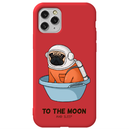 Apple iPhone 11 Pro Max To the moon Red Colored Silicone TPU Θήκη