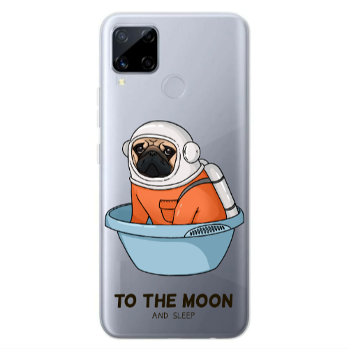 Realme C25S To the moon Transparent Silicone TPU Θήκη