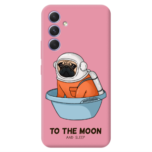 Samsung A54 To the moon Pink Colored Silicone TPU Θήκη