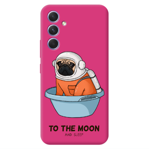 Samsung A54 To the moon Fuchsia Colored Silicone TPU Θήκη
