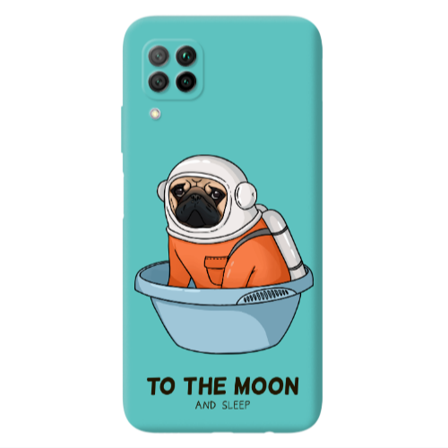 Huawei P40 Lite To the moon Turquoise Colored Silicone TPU Θήκη