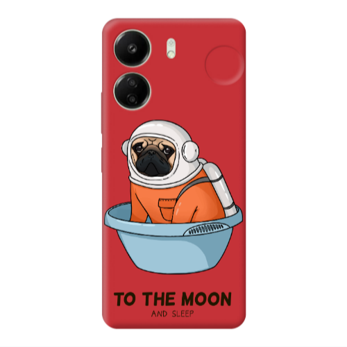 Xiaomi Redmi 13C To the moon Red Colored Silicone TPU Θήκη