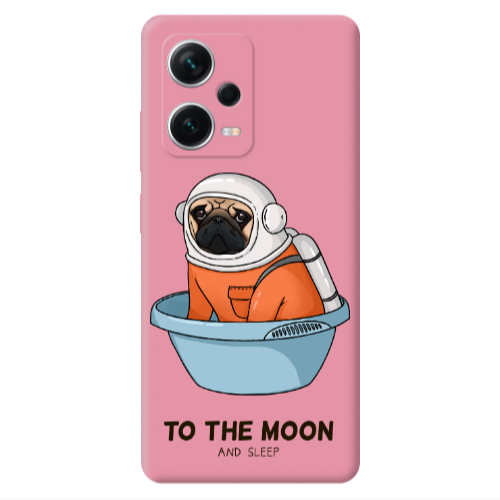 Xiaomi Poco X5 To the moon Pink Colored Silicone TPU Θήκη
