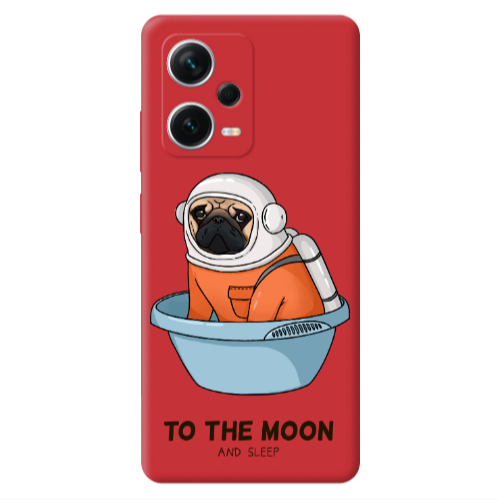 Xiaomi Poco X5 To the moon Red Colored Silicone TPU Θήκη