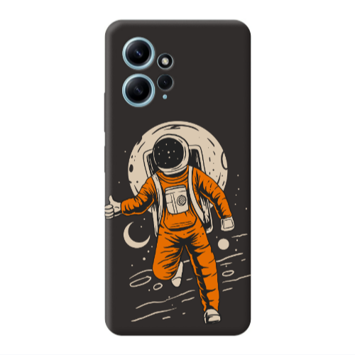 Xiaomi Redmi Note 12 4G Hitchhike Black Colored Silicone TPU Θήκη