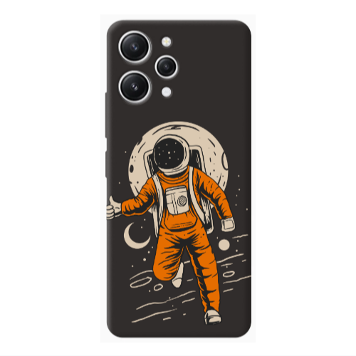 Xiaomi Redmi 12 Hitchhike Black Colored Silicone TPU Θήκη