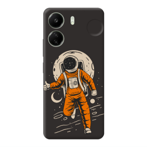 Xiaomi Redmi 13C Hitchhike Black Colored Silicone TPU Θήκη