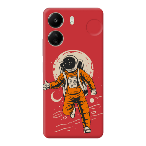 Xiaomi Redmi 13C Hitchhike Red Colored Silicone TPU Θήκη