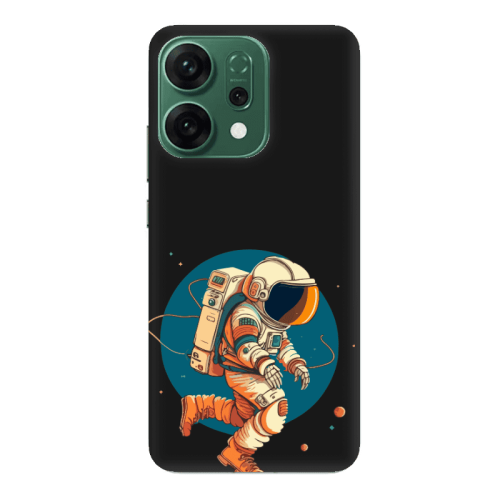 Oppo RENO 14 Run Space Black Colored Silicone TPU Θήκη