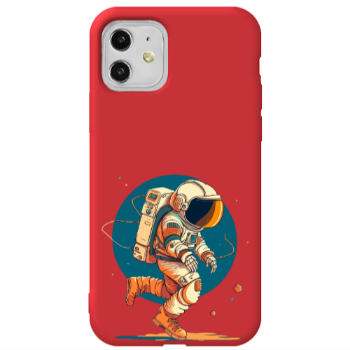 Apple iPhone 11  Run Space Red Colored Silicone TPU Θήκη