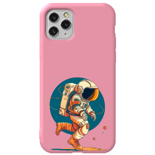 Apple iPhone 11 Pro Run Space Pink Colored Silicone TPU Θήκη