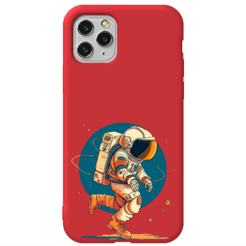 Apple iPhone 11 Pro Run Space Red Colored Silicone TPU Θήκη