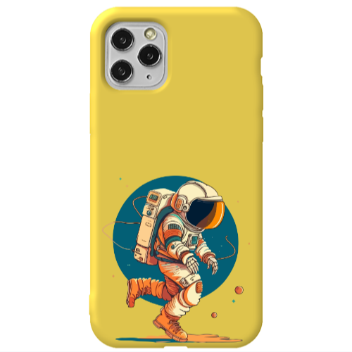 Apple iPhone 11 Pro Run Space Yellow Colored Silicone TPU Θήκη