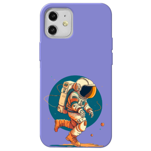 Apple iPhone 12 Run Space Purple Colored Silicone TPU Θήκη