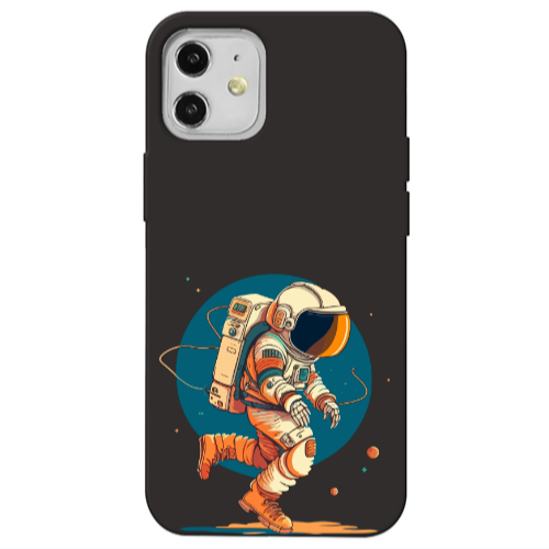 Apple iPhone 12 Run Space Black Colored Silicone TPU Θήκη