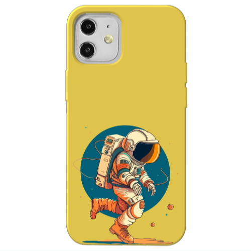 Apple iPhone 12 Run Space Yellow Colored Silicone TPU Θήκη