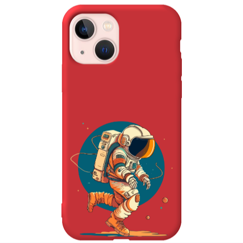 Apple iPhone 13 Run Space Red Colored Silicone TPU Θήκη
