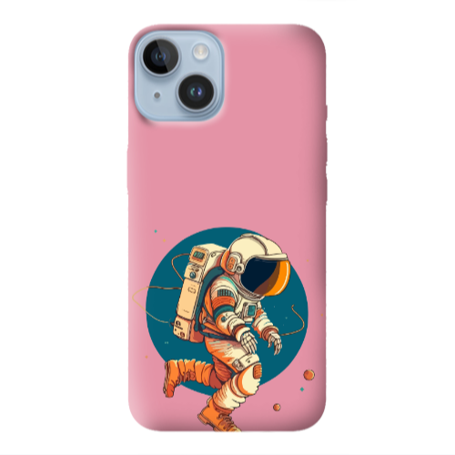 Apple iPhone 14  Run Space Pink Colored Silicone TPU Θήκη