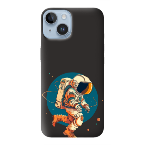 Apple iPhone 14 Plus Run Space Black Colored Silicone TPU Θήκη