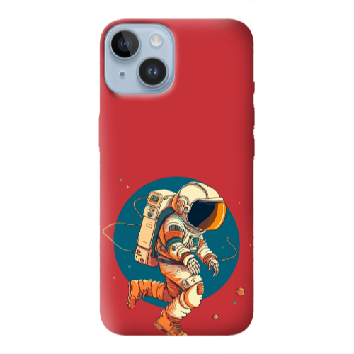 Apple iPhone 14 Plus Run Space Red Colored Silicone TPU Θήκη