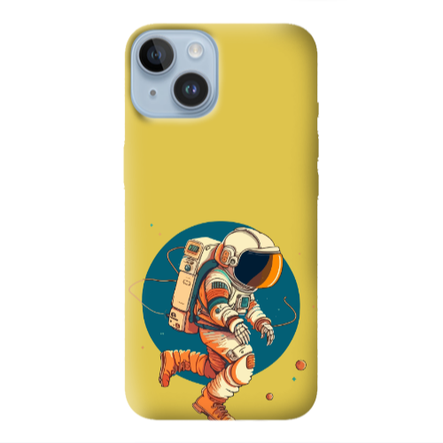 Apple iPhone 14 Plus Run Space Yellow Colored Silicone TPU Θήκη
