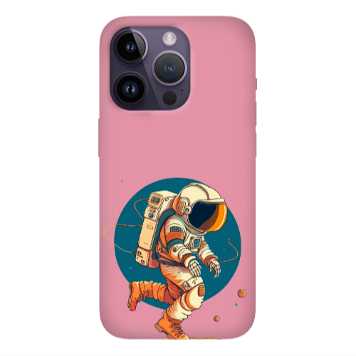 Apple iPhone 14 Pro  Run Space Pink Colored Silicone TPU Θήκη
