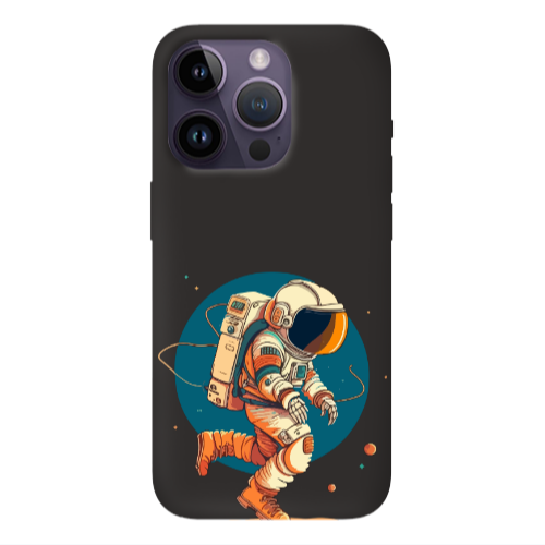 Apple iPhone 14 Pro  Run Space Black Colored Silicone TPU Θήκη