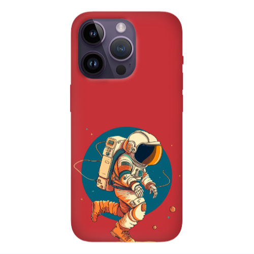 Apple iPhone 14 Pro  Run Space Red Colored Silicone TPU Θήκη