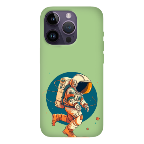 Apple iPhone 14 Pro Max Run Space Light Green Colored Silicone TPU Θήκη