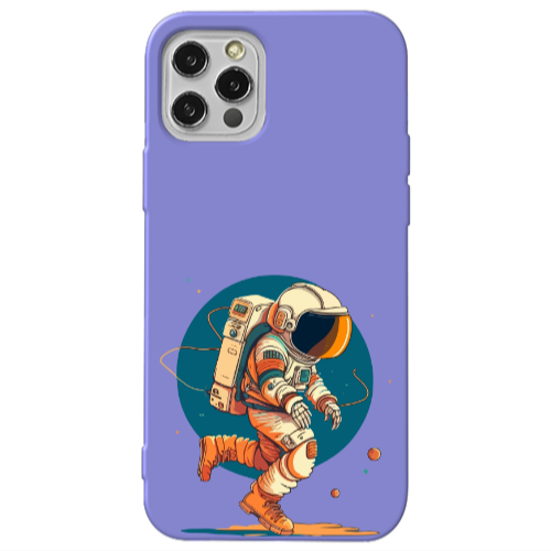 Apple iPhone 12 Pro Run Space Purple Colored Silicone TPU Θήκη