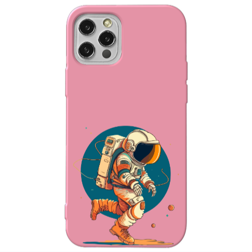Apple iPhone 12 Pro Max Run Space Pink Colored Silicone TPU Θήκη