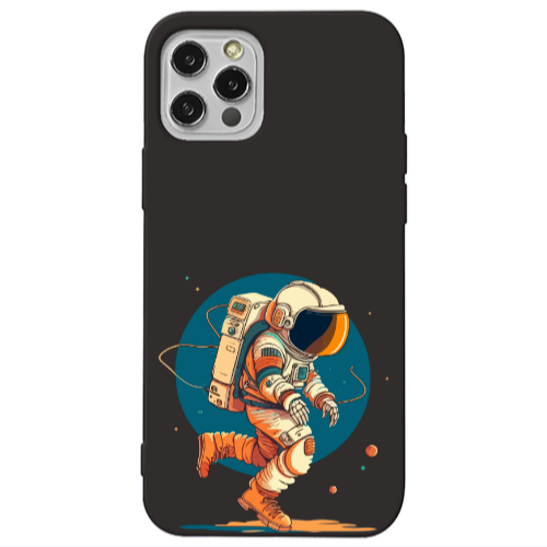 Apple iPhone 12 Pro Max Run Space Black Colored Silicone TPU Θήκη