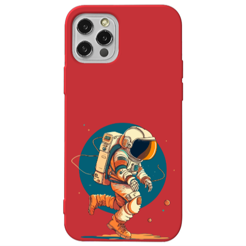 Apple iPhone 12 Pro Max Run Space Red Colored Silicone TPU Θήκη