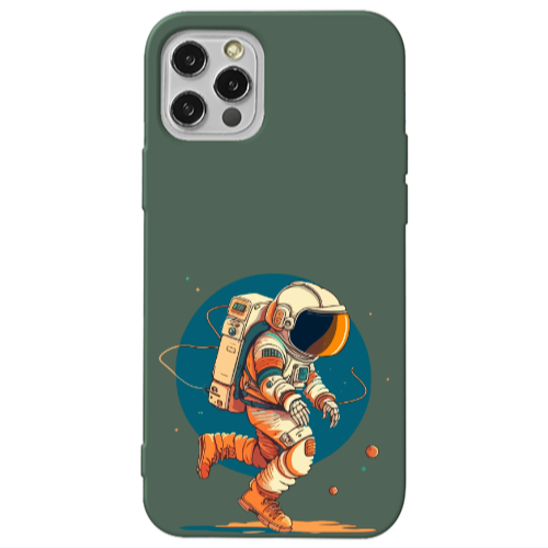 Apple iPhone 12 Pro Max Run Space Dark Green Colored Silicone TPU Θήκη