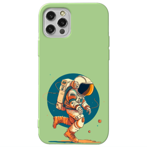 Apple iPhone 12 Pro Max Run Space Light Green Colored Silicone TPU Θήκη