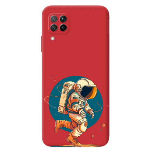 Huawei P40 Lite Run Space Red Colored Silicone TPU Θήκη