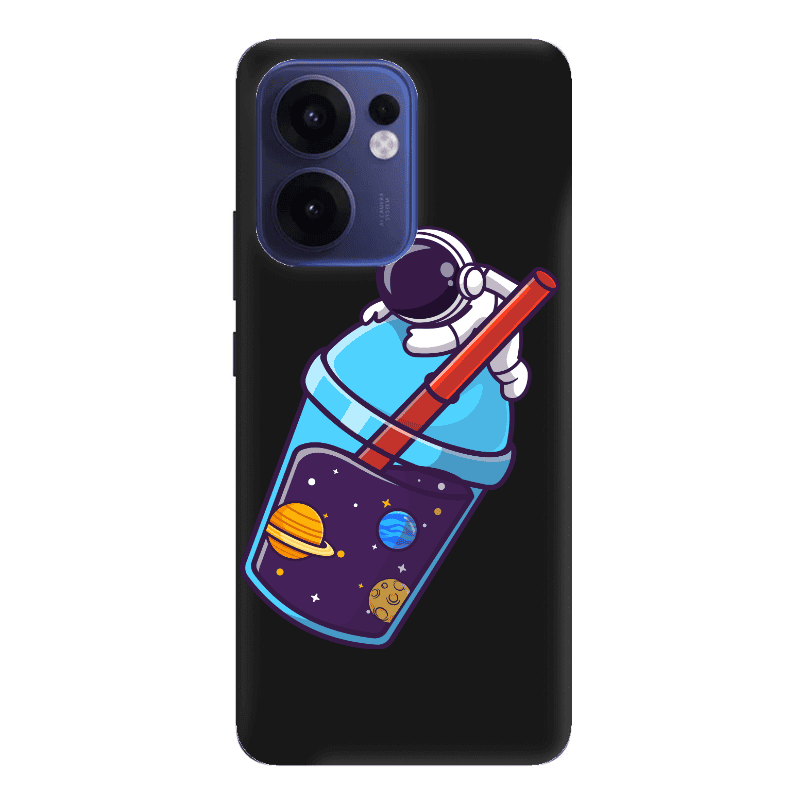 Oppo Reno 13 F Longing in space Black Colored Silicone TPU Θήκη
