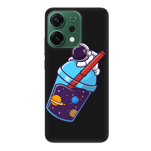 Oppo RENO 14 Longing in space Black Colored Silicone TPU Θήκη