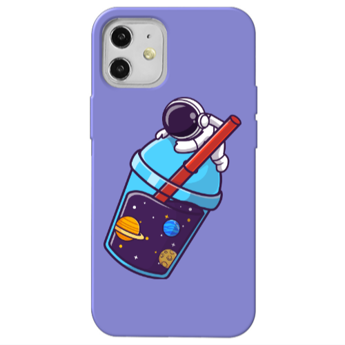 Apple iPhone 12 Longing in space Purple Colored Silicone TPU Θήκη