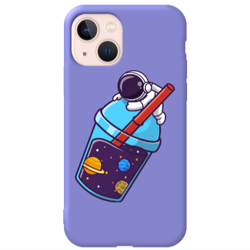 Apple iPhone 13 Longing in space Purple Colored Silicone TPU Θήκη