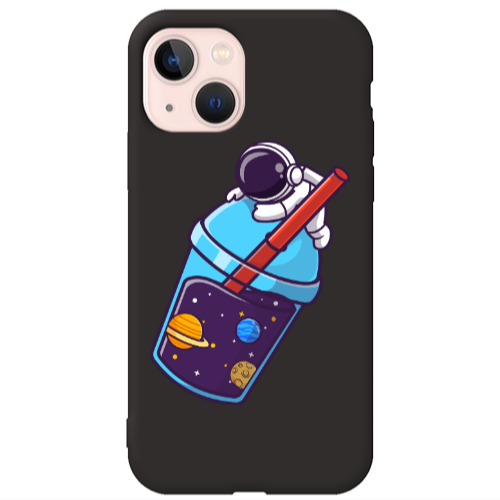 Apple iPhone 13 Longing in space Black Colored Silicone TPU Θήκη