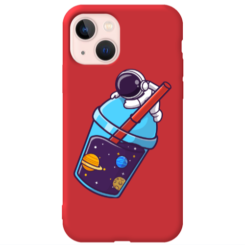 Apple iPhone 13 Longing in space Red Colored Silicone TPU Θήκη