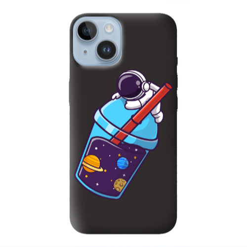Apple iPhone 14  Longing in space Black Colored Silicone TPU Θήκη